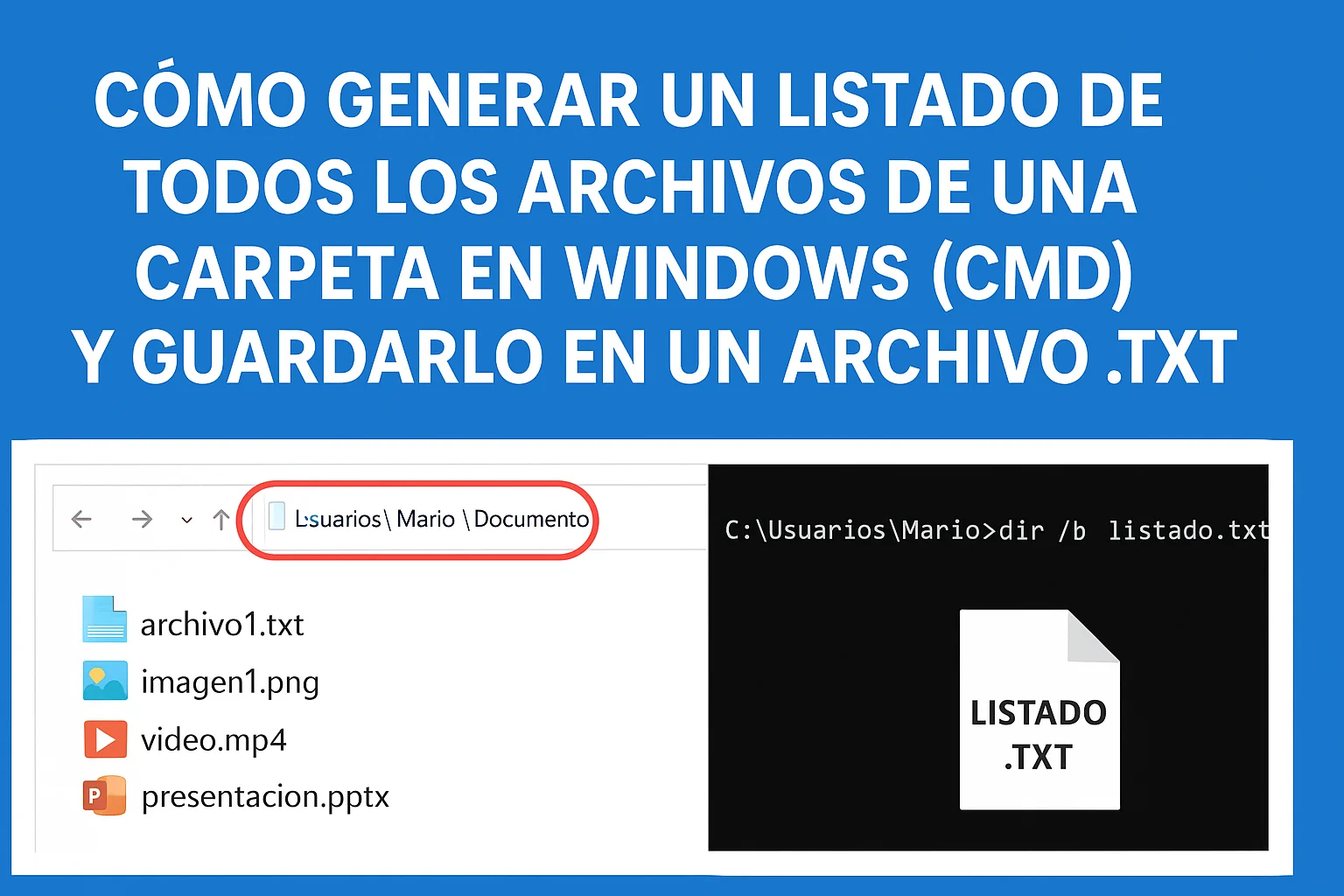 Cómo generar un listado con todos archivos que hay en una carpeta