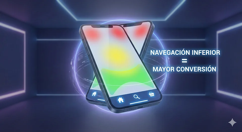 Barra de navegación inferior (thumb bar) = Mayor conversión