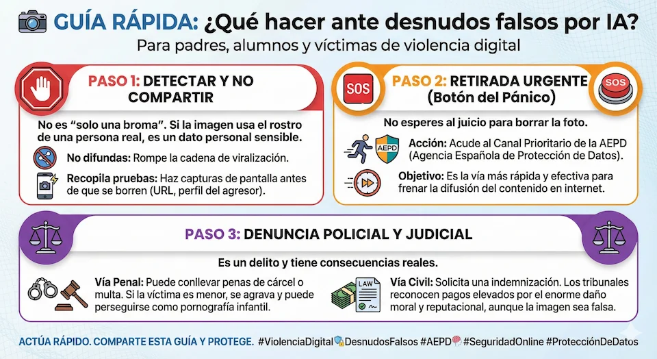Violencia digital con IA: Guía de actuación para padres y víctimas ante fotos manipuladas con inteligencia artificial